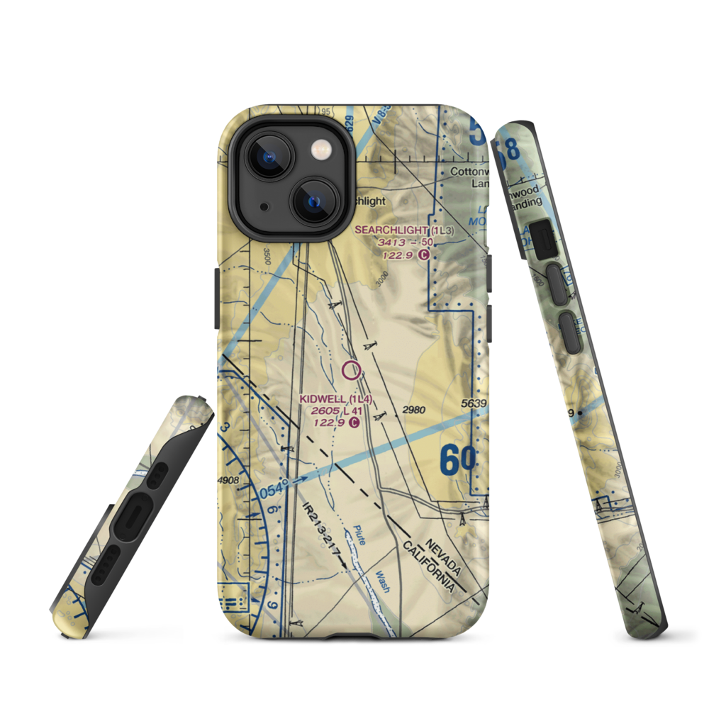 Kidwell Airport (1L4) VFR Sectional  Tough iPhone Case iPhone 14 model shown