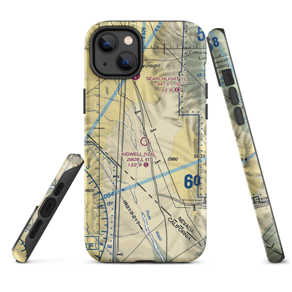 Kidwell Airport (1L4) VFR Sectional  Tough iPhone Case iPhone 14 Plus model shown