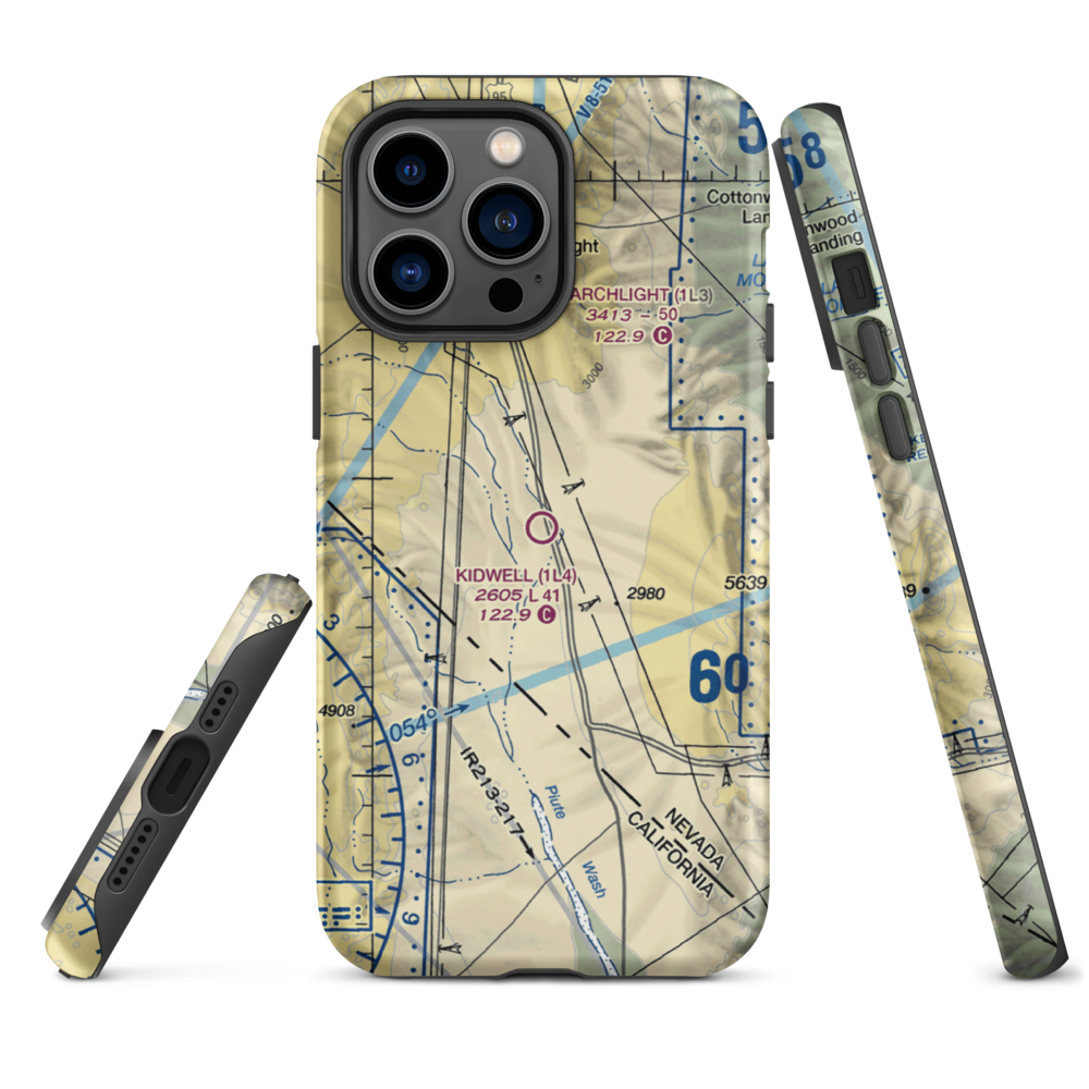 Kidwell Airport (1L4) VFR Sectional  Tough iPhone Case iPhone 14 Pro Max model shown