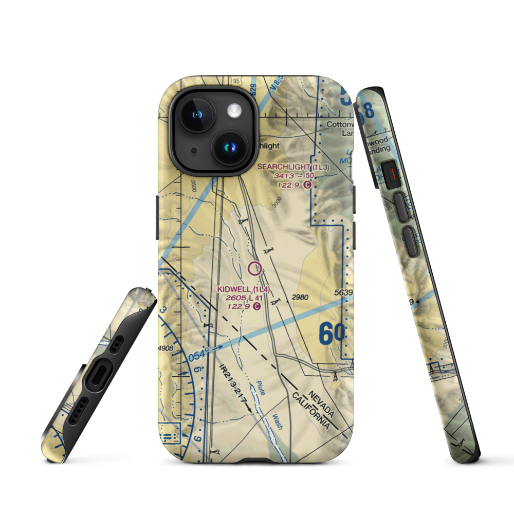 Kidwell Airport (1L4) VFR Sectional  Tough iPhone Case iPhone 15 model shown