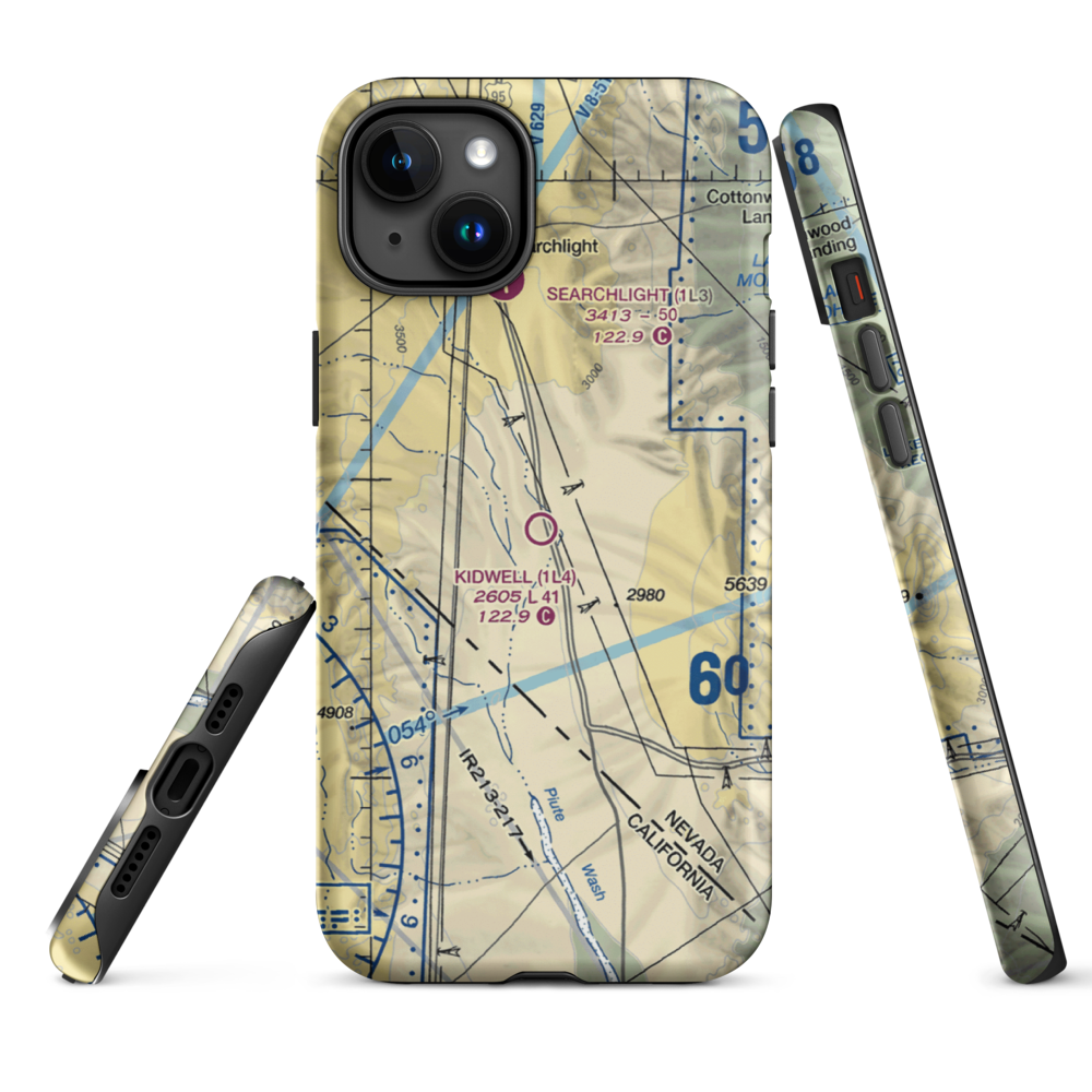 Kidwell Airport (1L4) VFR Sectional  Tough iPhone Case iPhone 15 Plus model shown