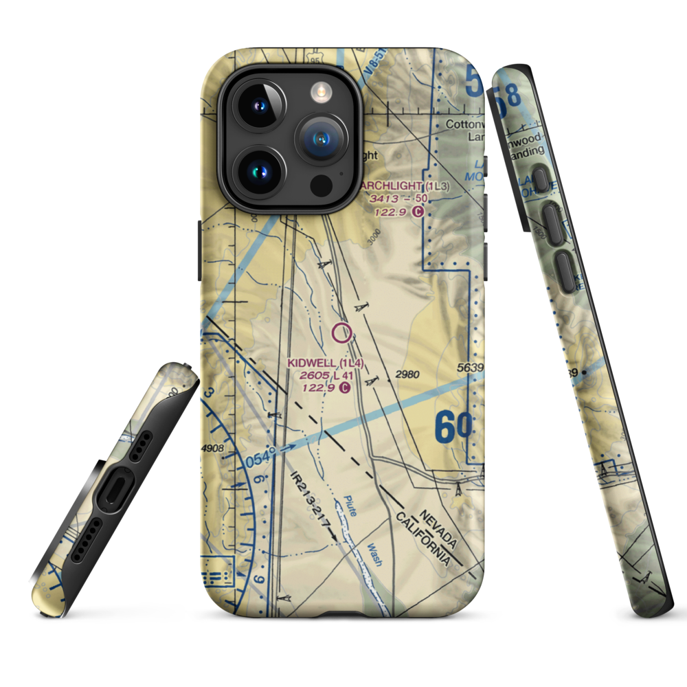 Kidwell Airport (1L4) VFR Sectional  Tough iPhone Case iPhone 15 Pro Max model shown