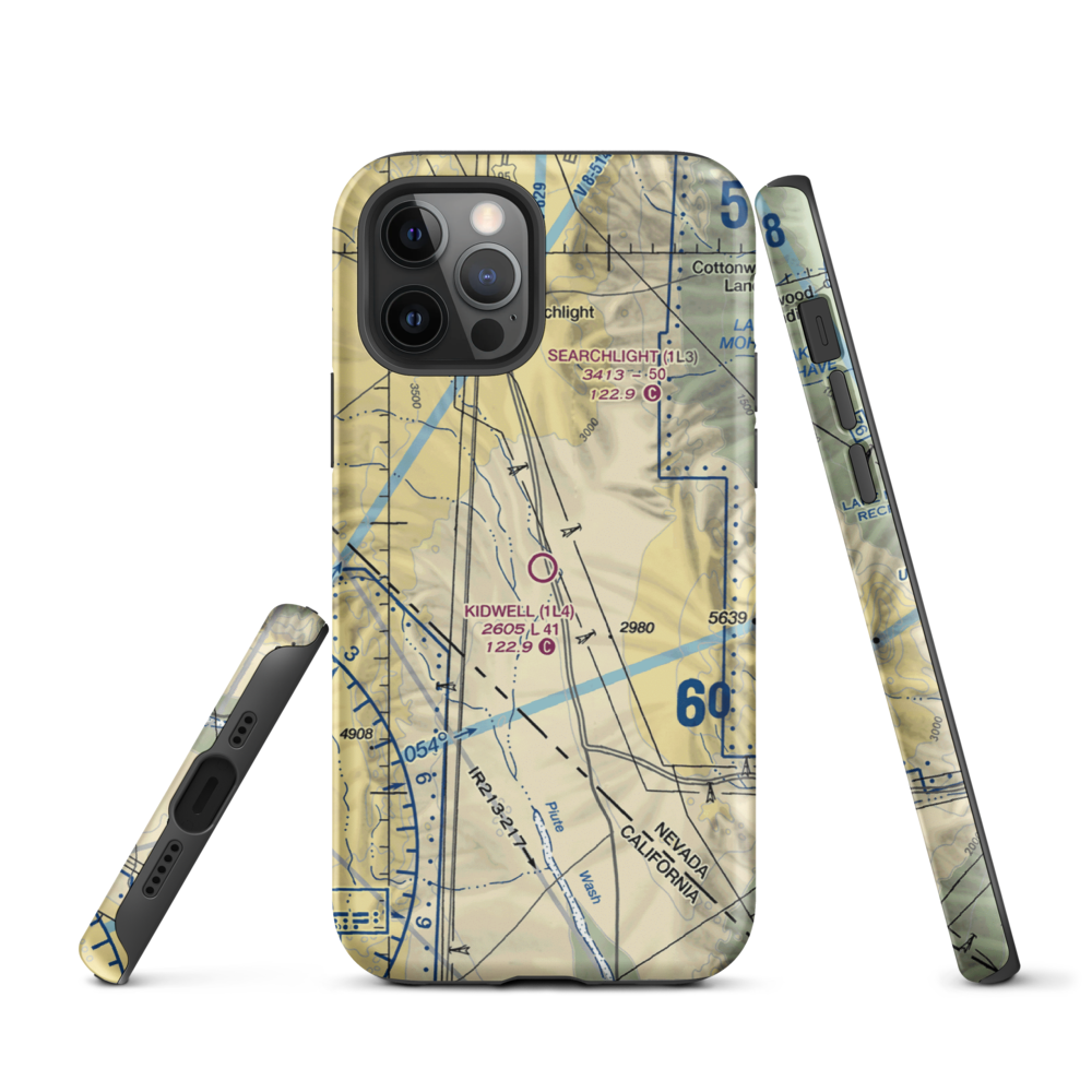 Kidwell Airport (1L4) VFR Sectional  Tough iPhone Case iPhone 12 Pro model shown