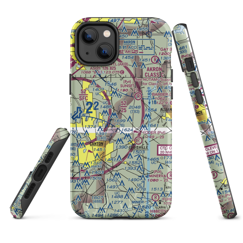Kiko Farm Airport (OA19) VFR Sectional  Tough iPhone Case iPhone 14 Plus model shown