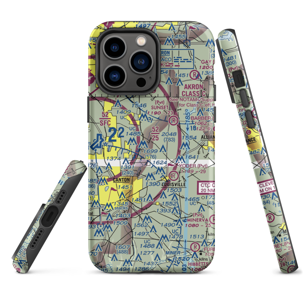 Kiko Farm Airport (OA19) VFR Sectional  Tough iPhone Case iPhone 14 Pro Max model shown