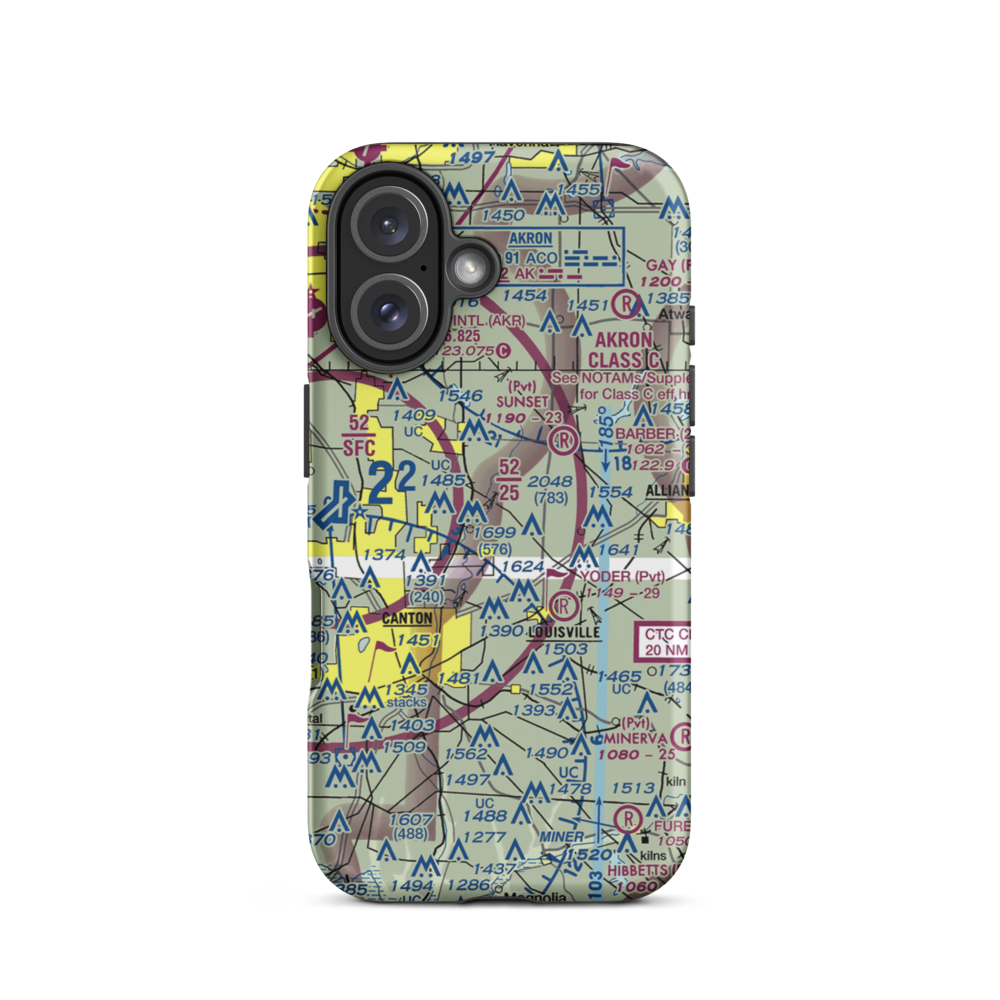 Kiko Farm Airport (OA19) VFR Sectional  Tough iPhone Case iPhone 16 model shown