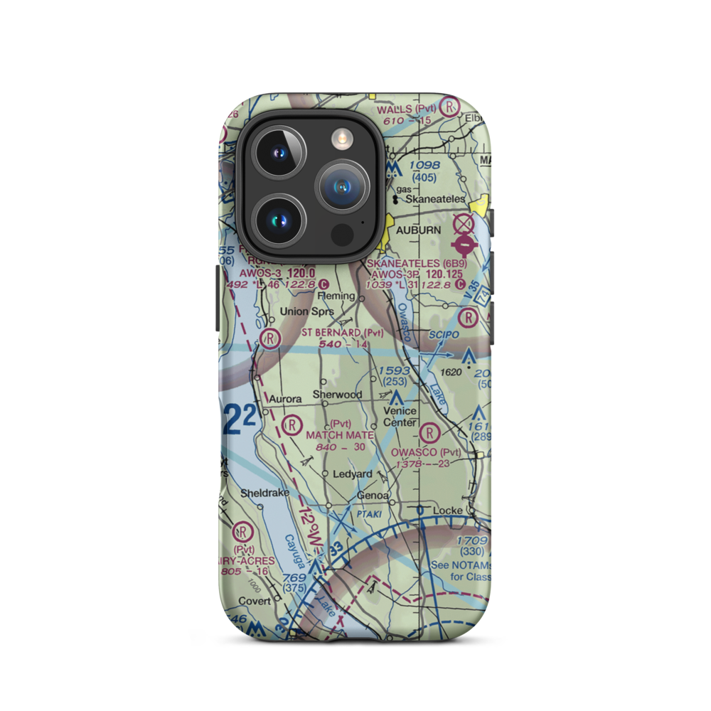 Killian Airfield (1NY8) VFR Sectional  Tough iPhone Case iPhone 16 Pro model shown