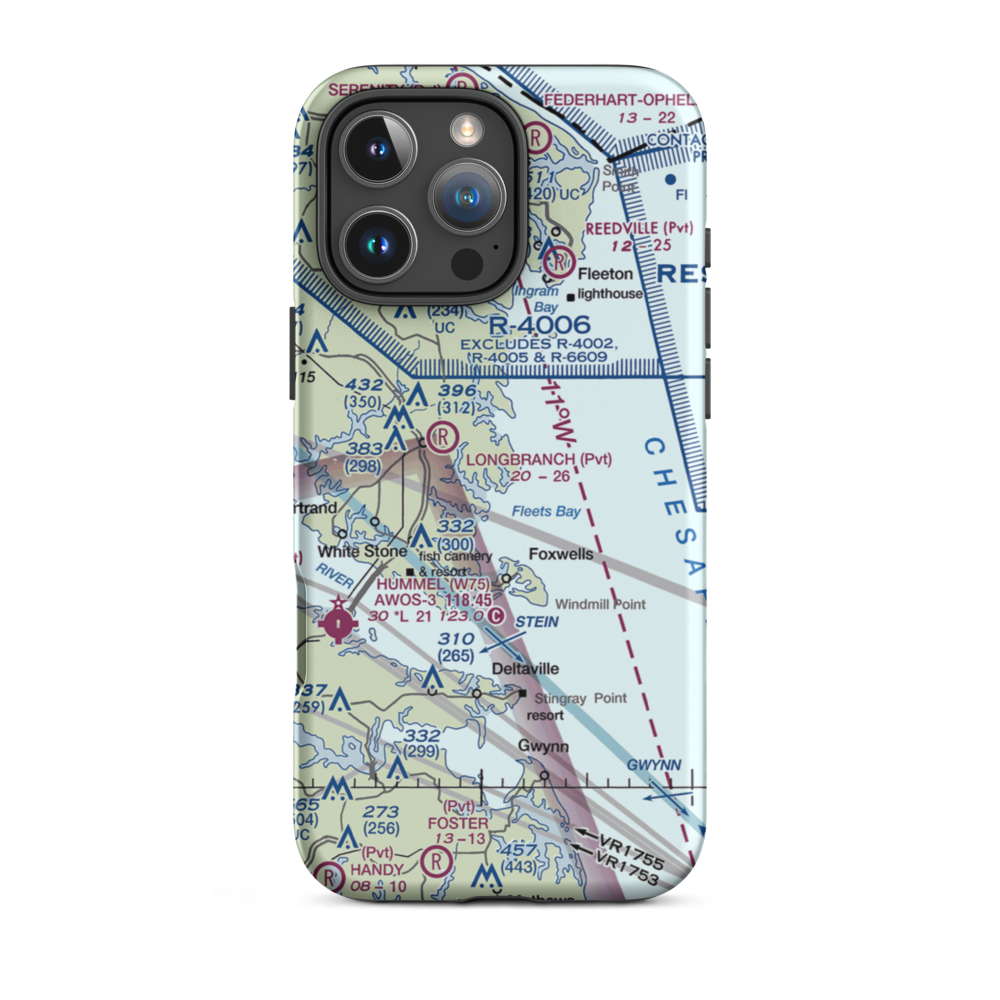 Kilmarnock/Tolbert Field (5VA9) VFR Sectional  Tough iPhone Case iPhone 16 Pro Max model shown