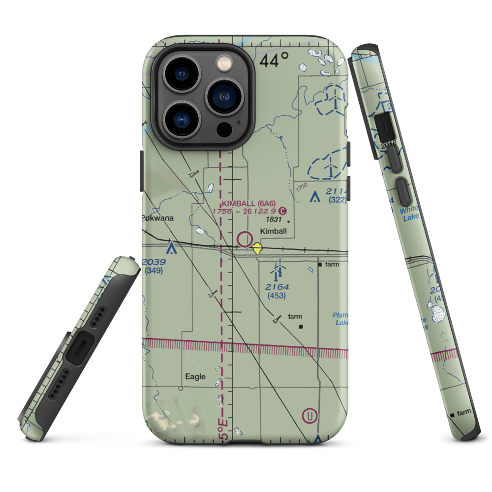 Kimball Municipal Airport (6A6) VFR Sectional  Tough iPhone Case iPhone 13 Pro Max model shown