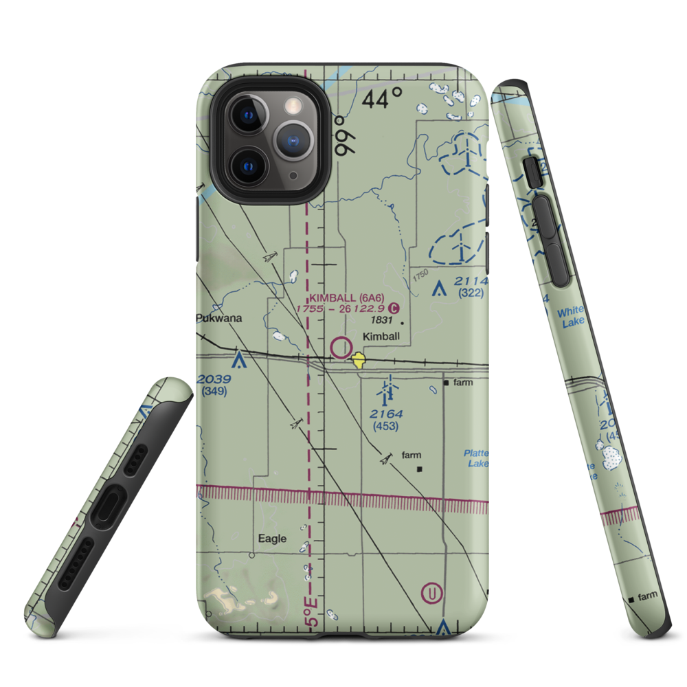 Kimball Municipal Airport (6A6) VFR Sectional  Tough iPhone Case iPhone 11 Pro Max model shown
