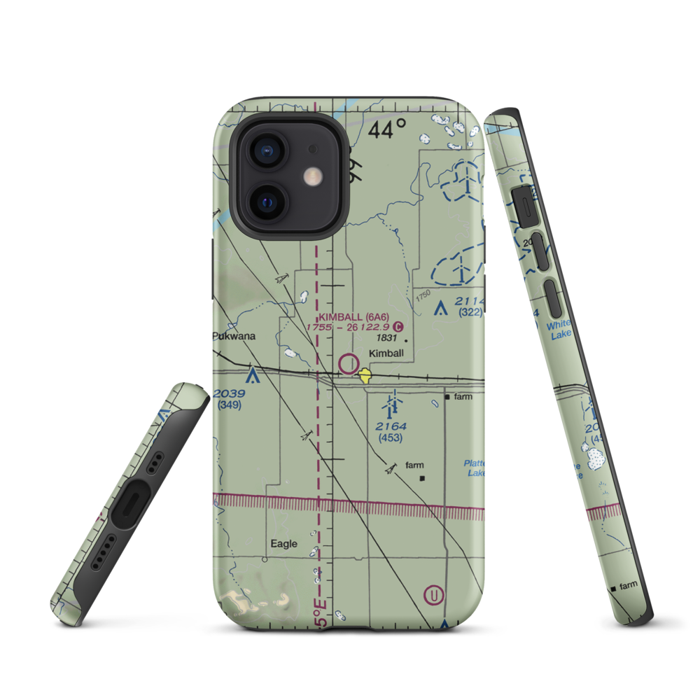Kimball Municipal Airport (6A6) VFR Sectional  Tough iPhone Case iPhone 12 model shown