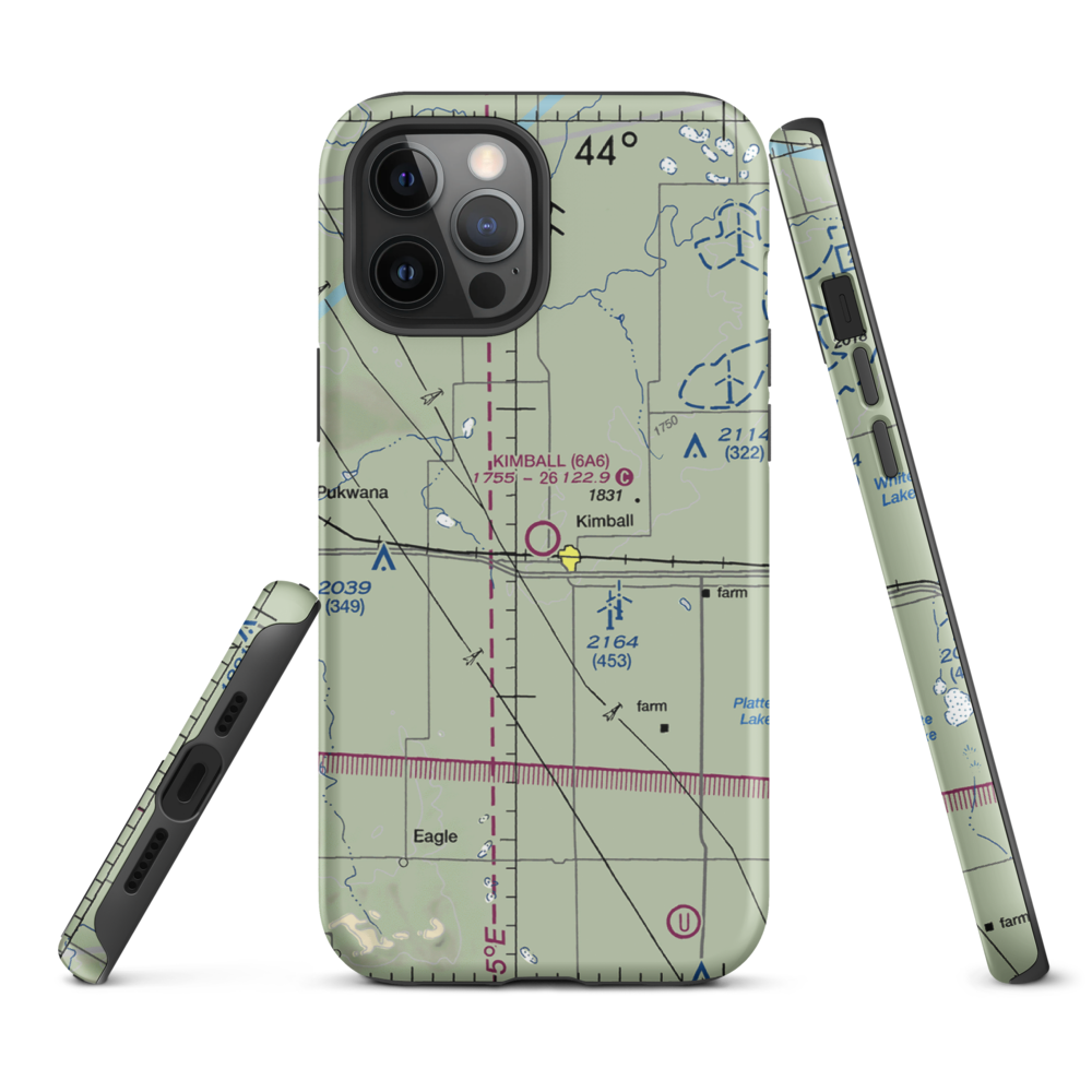 Kimball Municipal Airport (6A6) VFR Sectional  Tough iPhone Case iPhone 12 Pro Max model shown