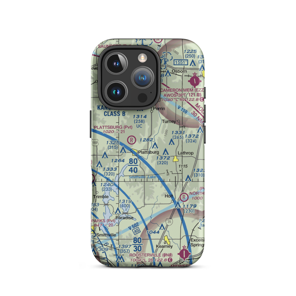 Kimray Airport (7MO7) VFR Sectional  Tough iPhone Case iPhone 16 Pro model shown