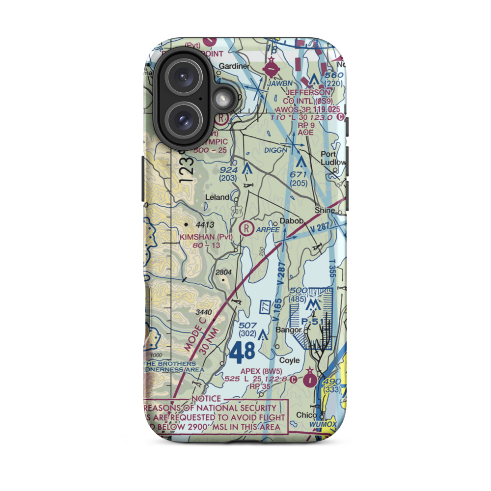 Kimshan Ranch Airport (WN00) VFR Sectional  Tough iPhone Case iPhone 16 Plus model shown