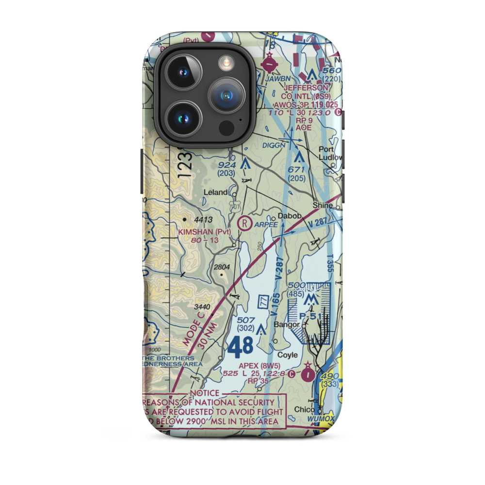 Kimshan Ranch Airport (WN00) VFR Sectional  Tough iPhone Case iPhone 16 Pro Max model shown