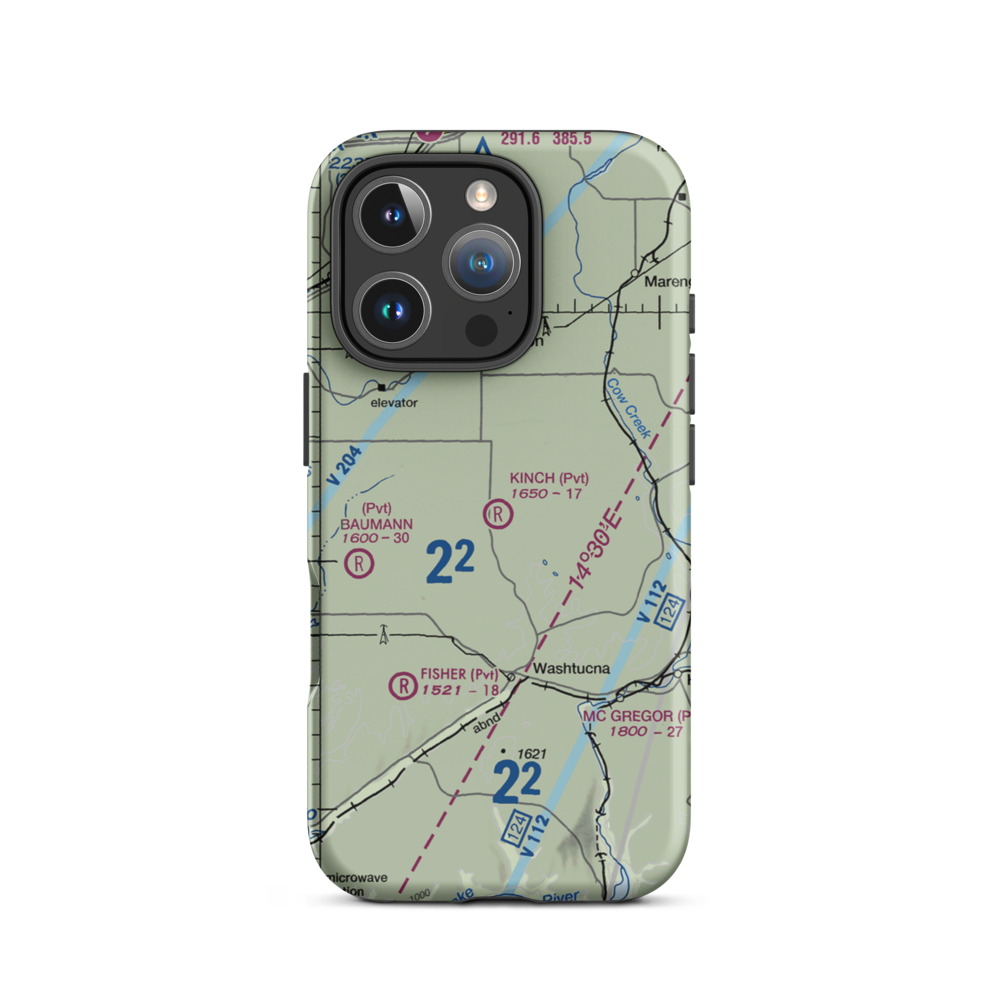 Kinch Farms Airport (WN72) VFR Sectional  Tough iPhone Case iPhone 16 Pro model shown
