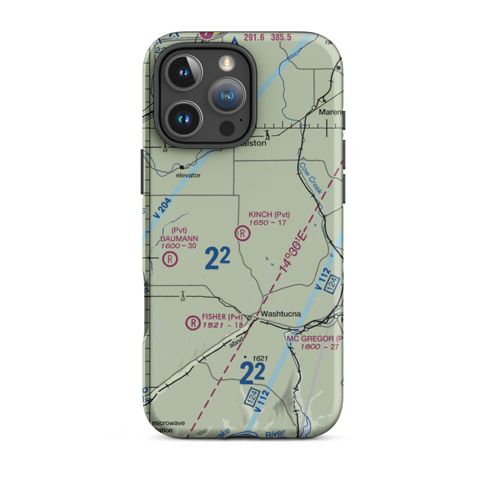 Kinch Farms Airport (WN72) VFR Sectional  Tough iPhone Case iPhone 16 Pro Max model shown
