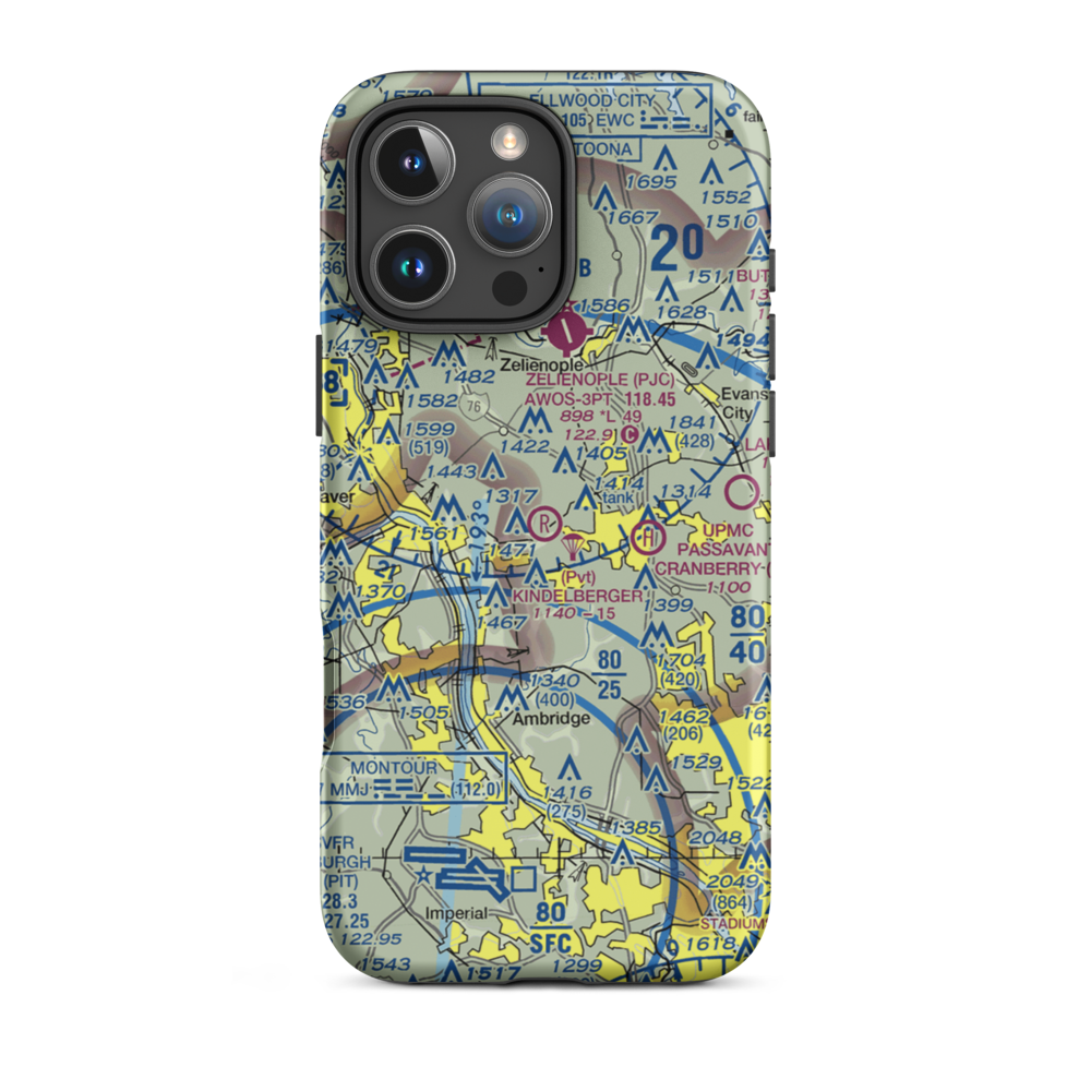 Kindelberger Landing Strip (24PA) VFR Sectional  Tough iPhone Case iPhone 16 Pro Max model shown