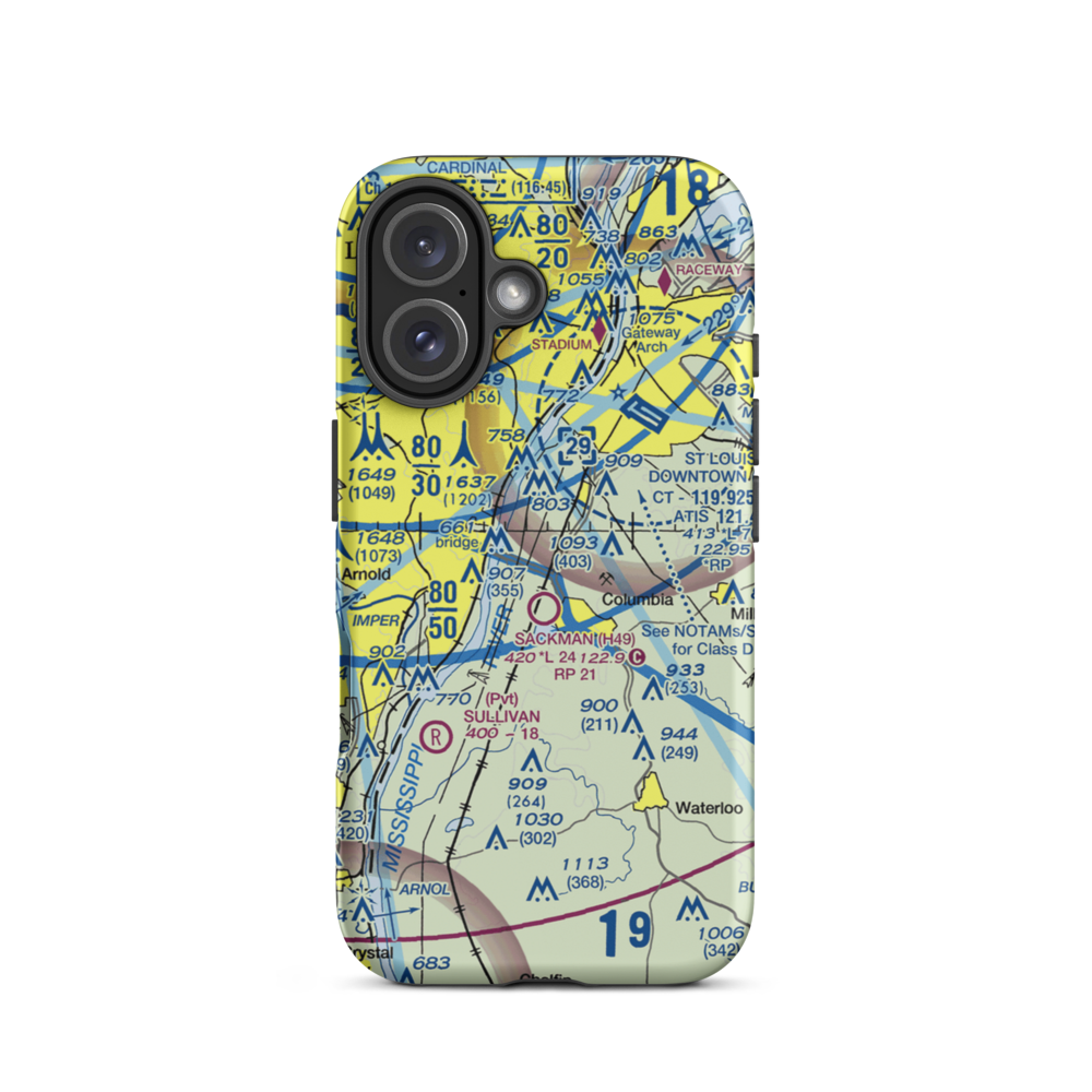 King Airport (7IS9) VFR Sectional  Tough iPhone Case iPhone 16 model shown
