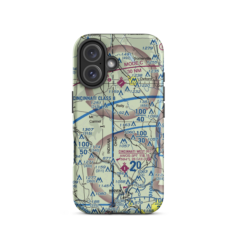 King Knoll Airport (OI84) VFR Sectional  Tough iPhone Case iPhone 16 model shown