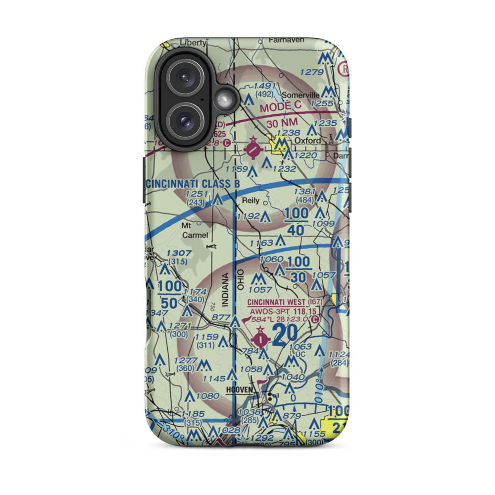 King Knoll Airport (OI84) VFR Sectional  Tough iPhone Case iPhone 16 Plus model shown
