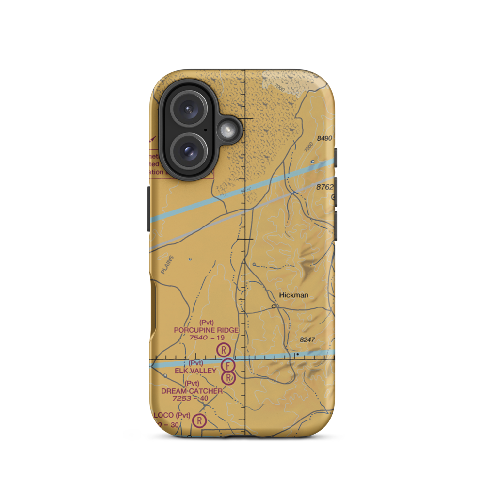 King Ranch Airport (83NM) VFR Sectional  Tough iPhone Case iPhone 16 model shown