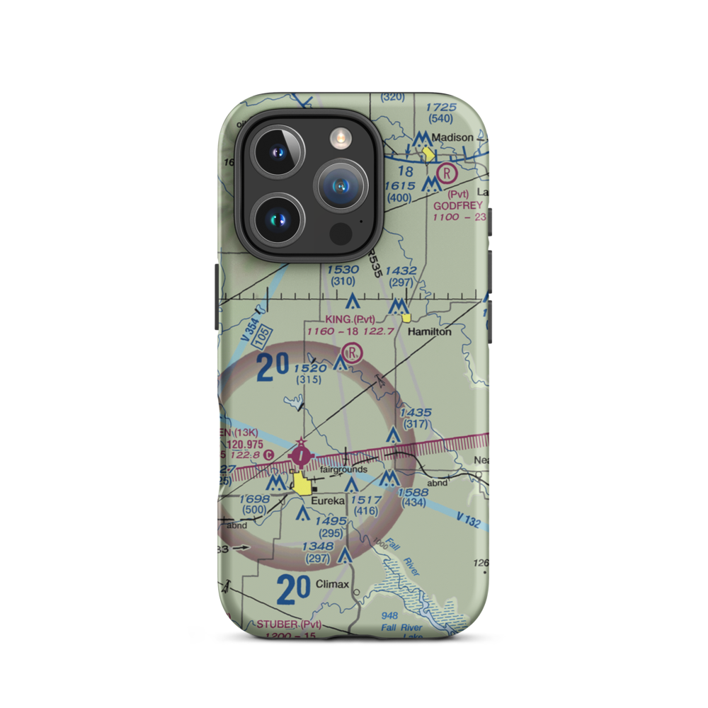 King Ranch Airport (8KS2) VFR Sectional  Tough iPhone Case iPhone 16 Pro model shown