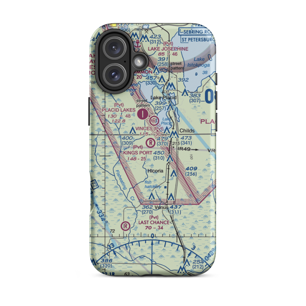 Kings Port Airport (FD72) VFR Sectional  Tough iPhone Case iPhone 16 Plus model shown