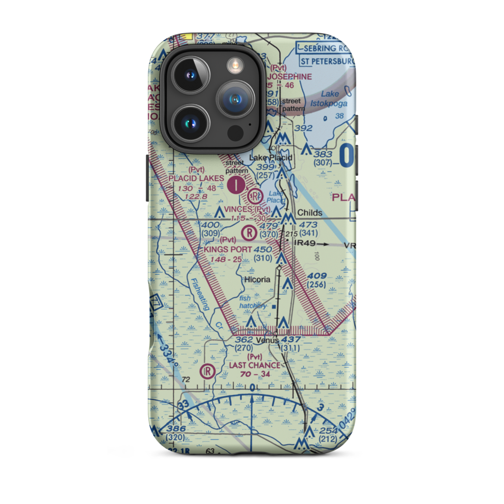 Kings Port Airport (FD72) VFR Sectional  Tough iPhone Case iPhone 16 Pro Max model shown