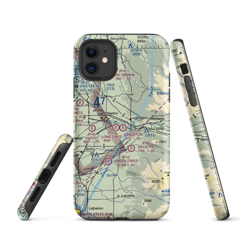 Kingston Airpark (8OR2) VFR Sectional  Tough iPhone Case iPhone 11 model shown