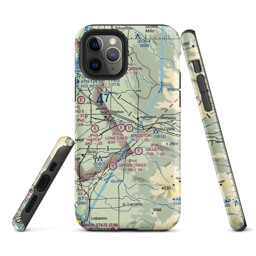 Kingston Airpark (8OR2) VFR Sectional  Tough iPhone Case iPhone 11 Pro model shown