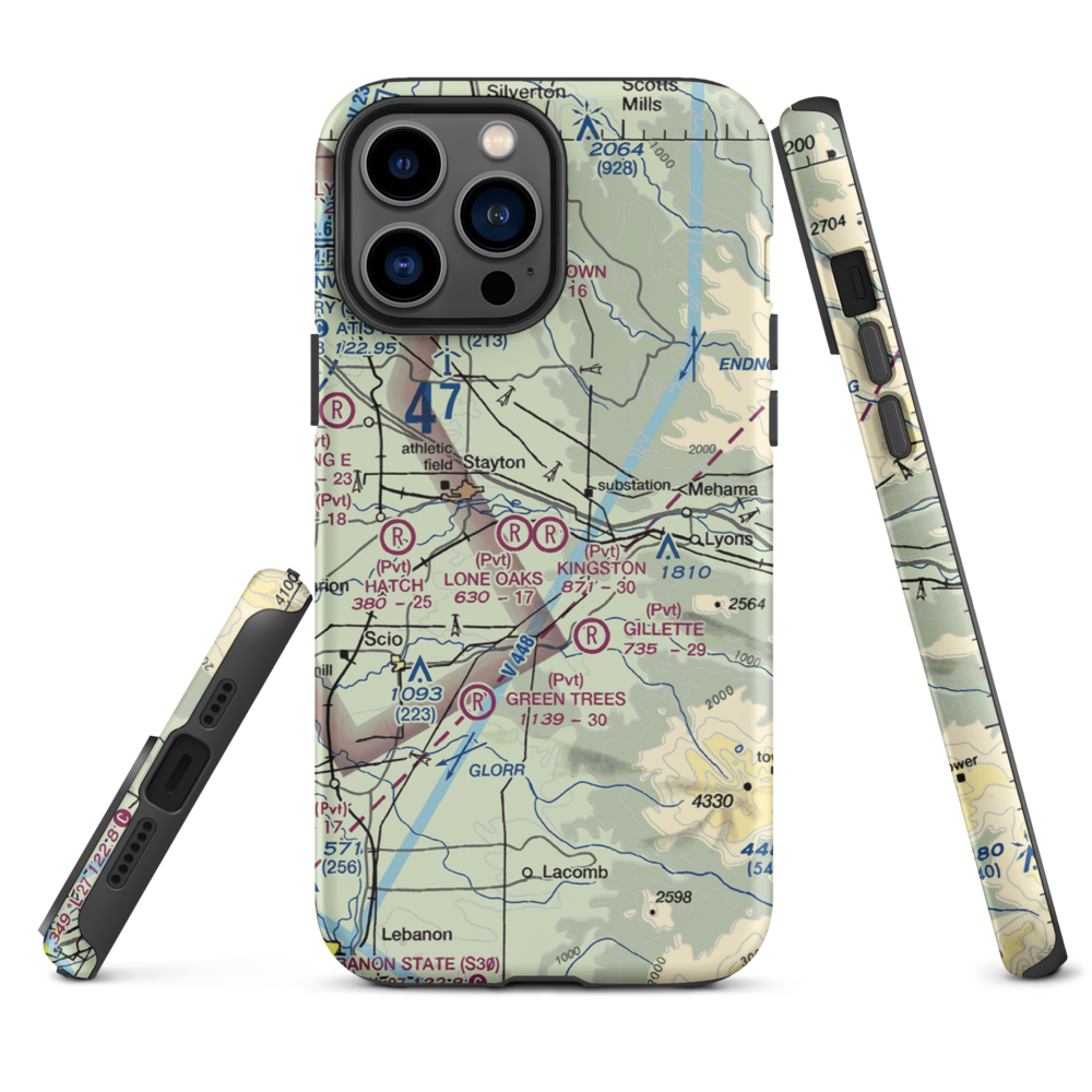 Kingston Airpark (8OR2) VFR Sectional  Tough iPhone Case iPhone 13 Pro Max model shown