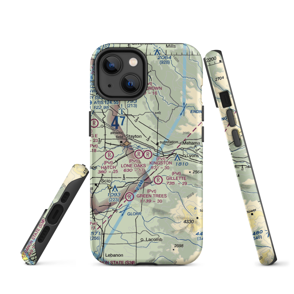 Kingston Airpark (8OR2) VFR Sectional  Tough iPhone Case iPhone 14 model shown