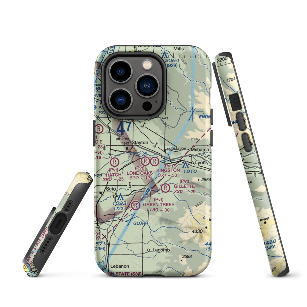 Kingston Airpark (8OR2) VFR Sectional  Tough iPhone Case iPhone 14 Pro model shown