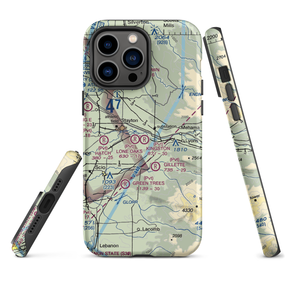 Kingston Airpark (8OR2) VFR Sectional  Tough iPhone Case iPhone 14 Pro Max model shown