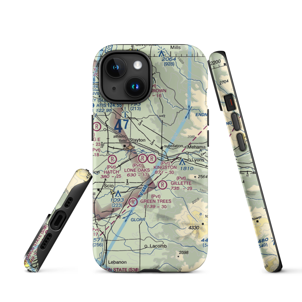 Kingston Airpark (8OR2) VFR Sectional  Tough iPhone Case iPhone 15 model shown