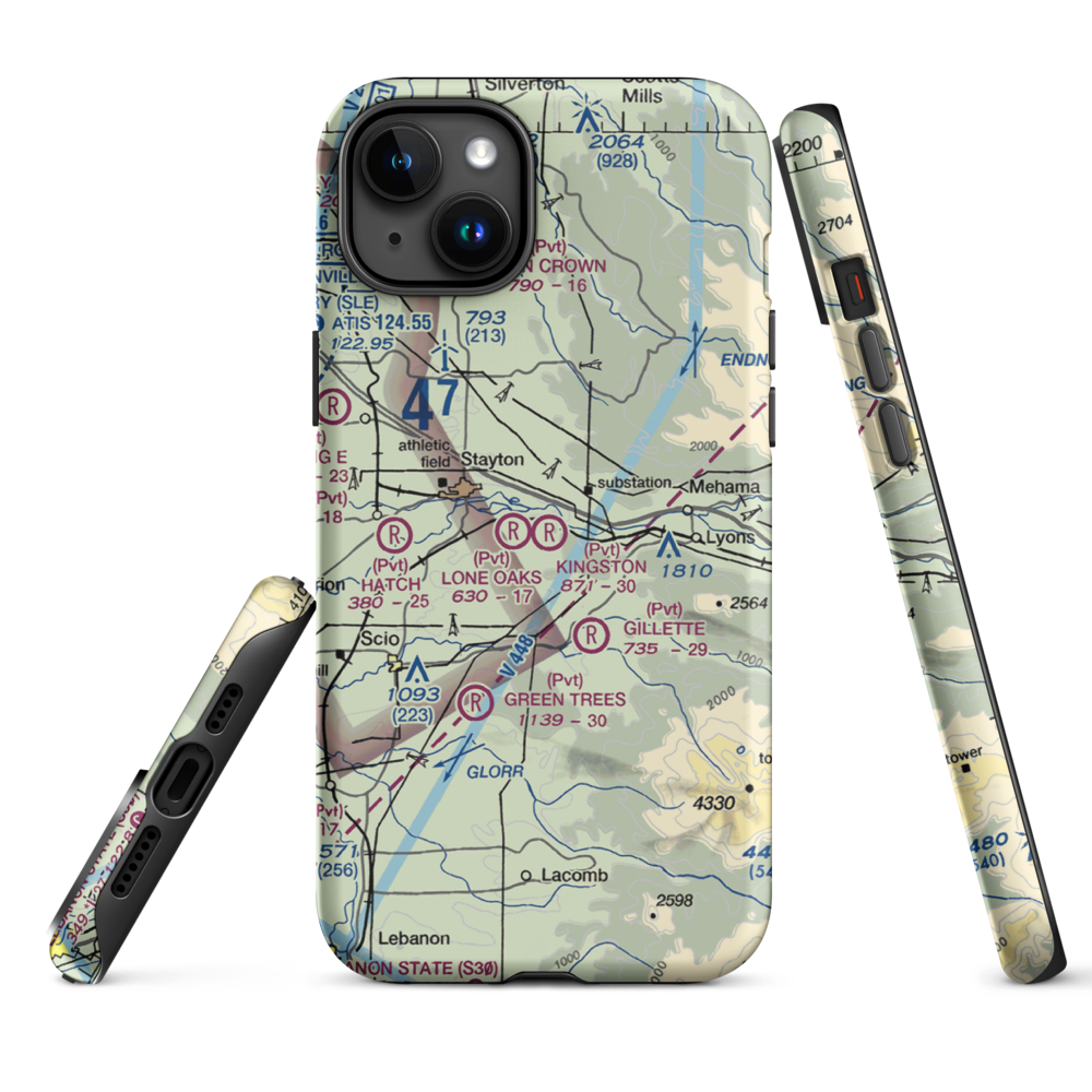 Kingston Airpark (8OR2) VFR Sectional  Tough iPhone Case iPhone 15 Plus model shown
