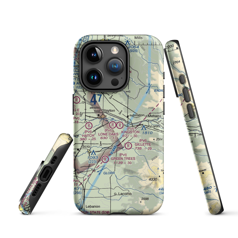 Kingston Airpark (8OR2) VFR Sectional  Tough iPhone Case iPhone 15 Pro model shown