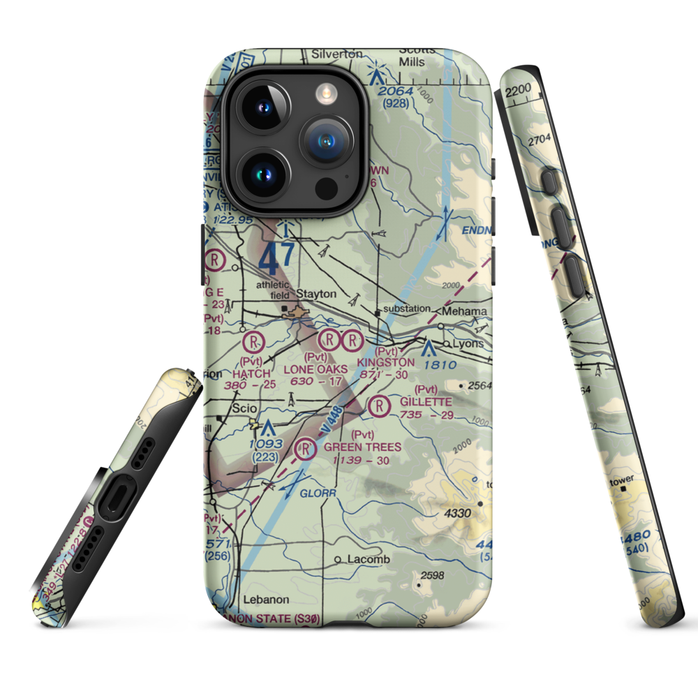 Kingston Airpark (8OR2) VFR Sectional  Tough iPhone Case iPhone 15 Pro Max model shown