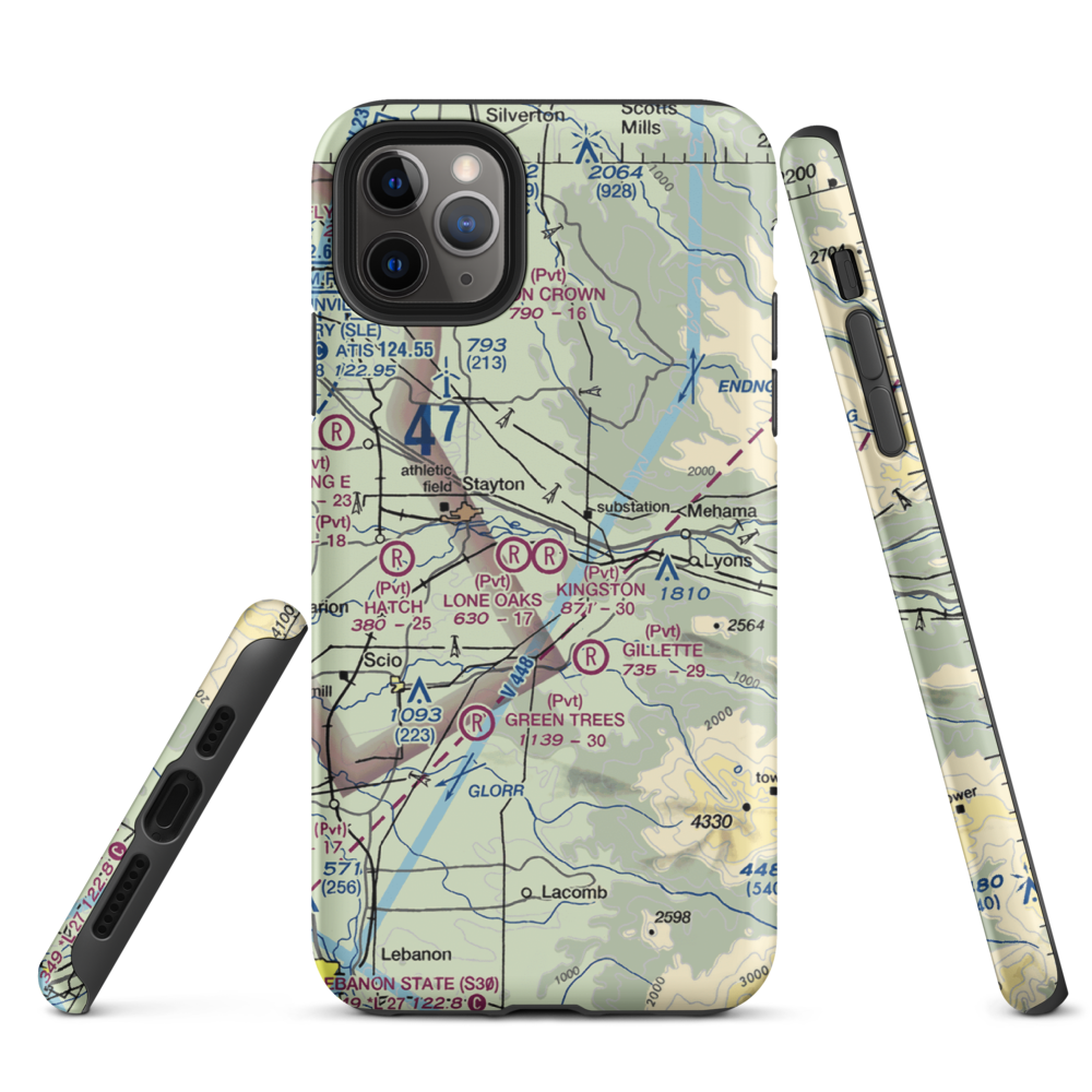 Kingston Airpark (8OR2) VFR Sectional  Tough iPhone Case iPhone 11 Pro Max model shown