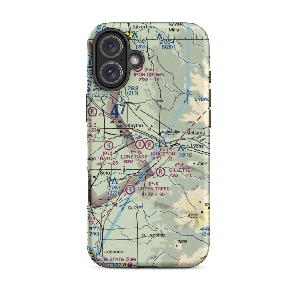 Kingston Airpark (8OR2) VFR Sectional  Tough iPhone Case iPhone 16 Plus model shown