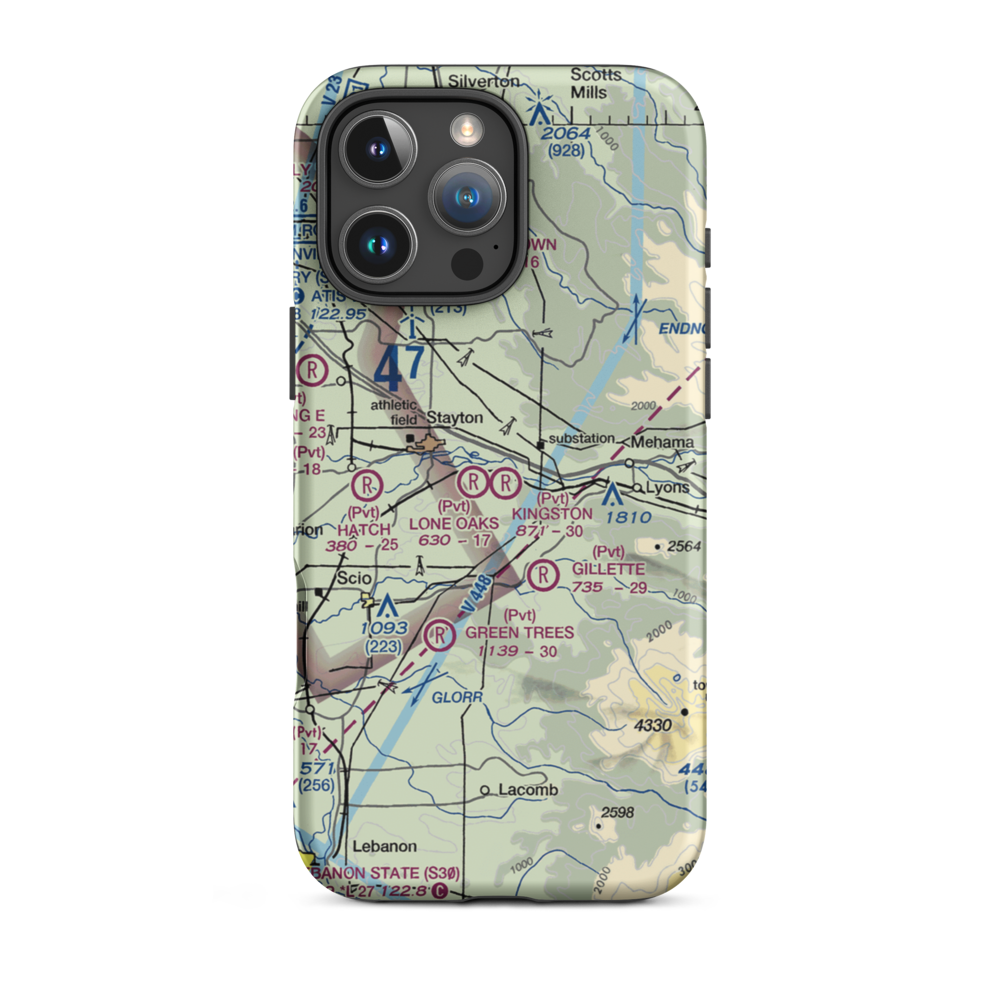 Kingston Airpark (8OR2) VFR Sectional  Tough iPhone Case iPhone 16 Pro Max model shown
