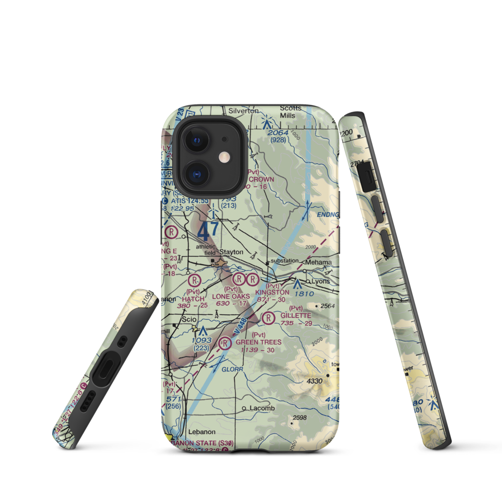 Kingston Airpark (8OR2) VFR Sectional  Tough iPhone Case iPhone 12 mini model shown