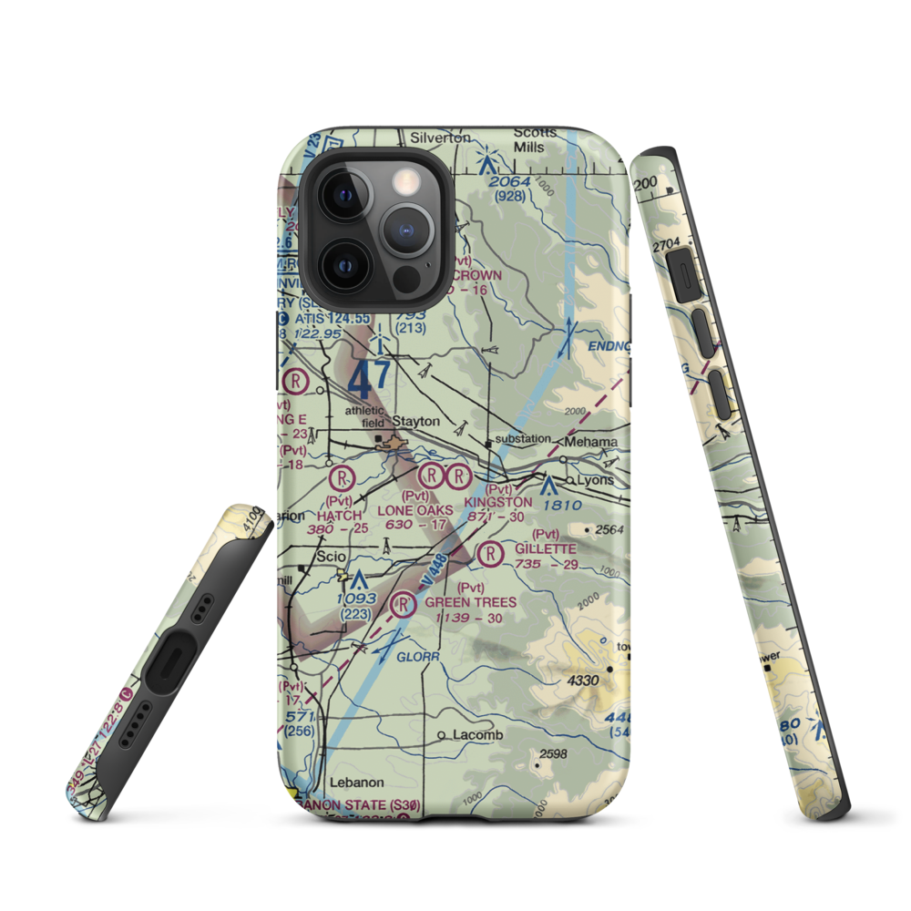Kingston Airpark (8OR2) VFR Sectional  Tough iPhone Case iPhone 12 Pro model shown