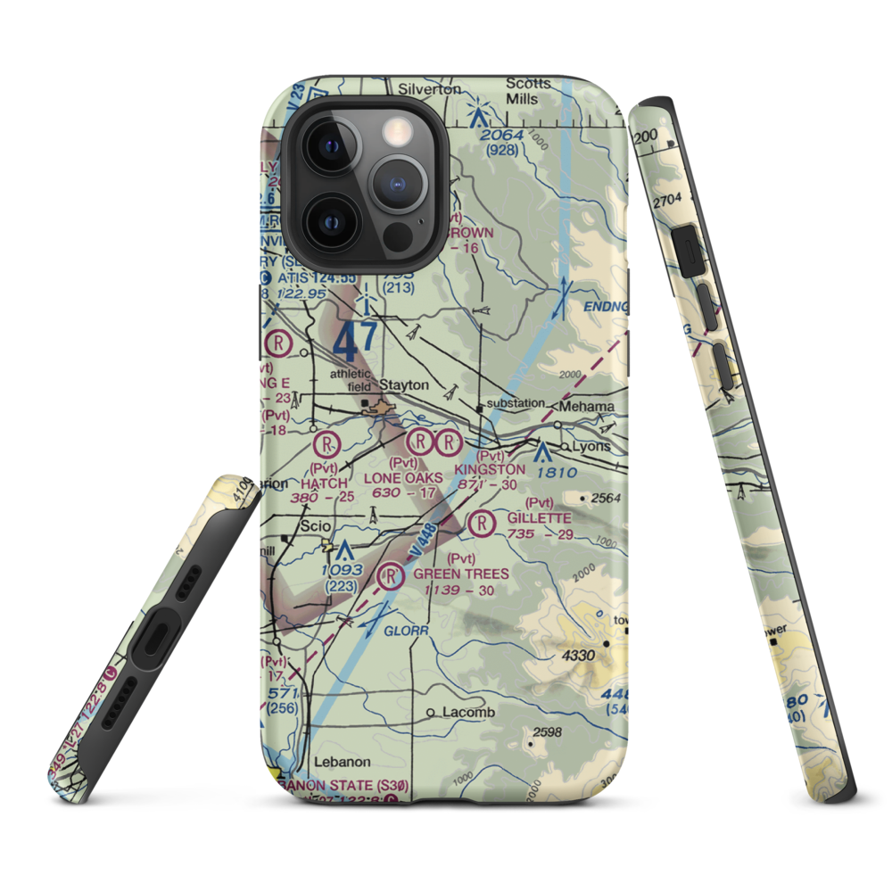 Kingston Airpark (8OR2) VFR Sectional  Tough iPhone Case iPhone 12 Pro Max model shown