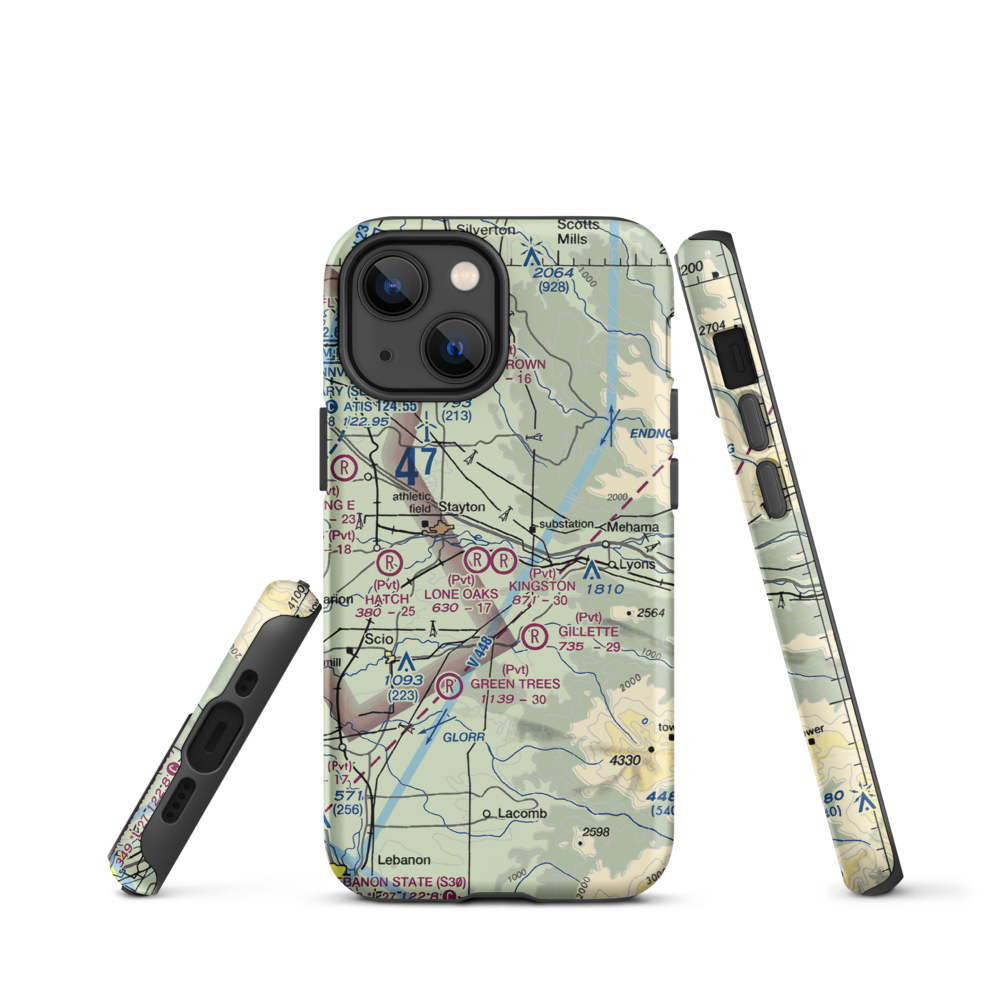 Kingston Airpark (8OR2) VFR Sectional  Tough iPhone Case iPhone 13 mini model shown