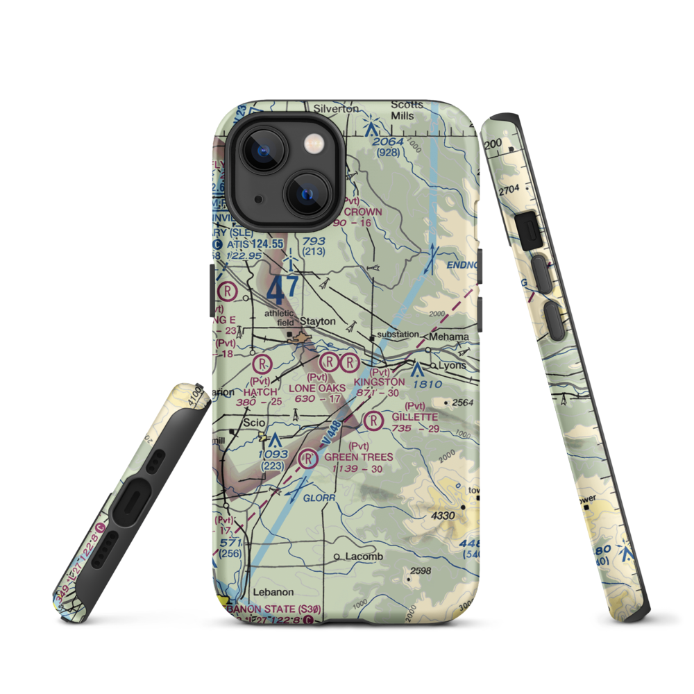 Kingston Airpark (8OR2) VFR Sectional  Tough iPhone Case iPhone 13 model shown