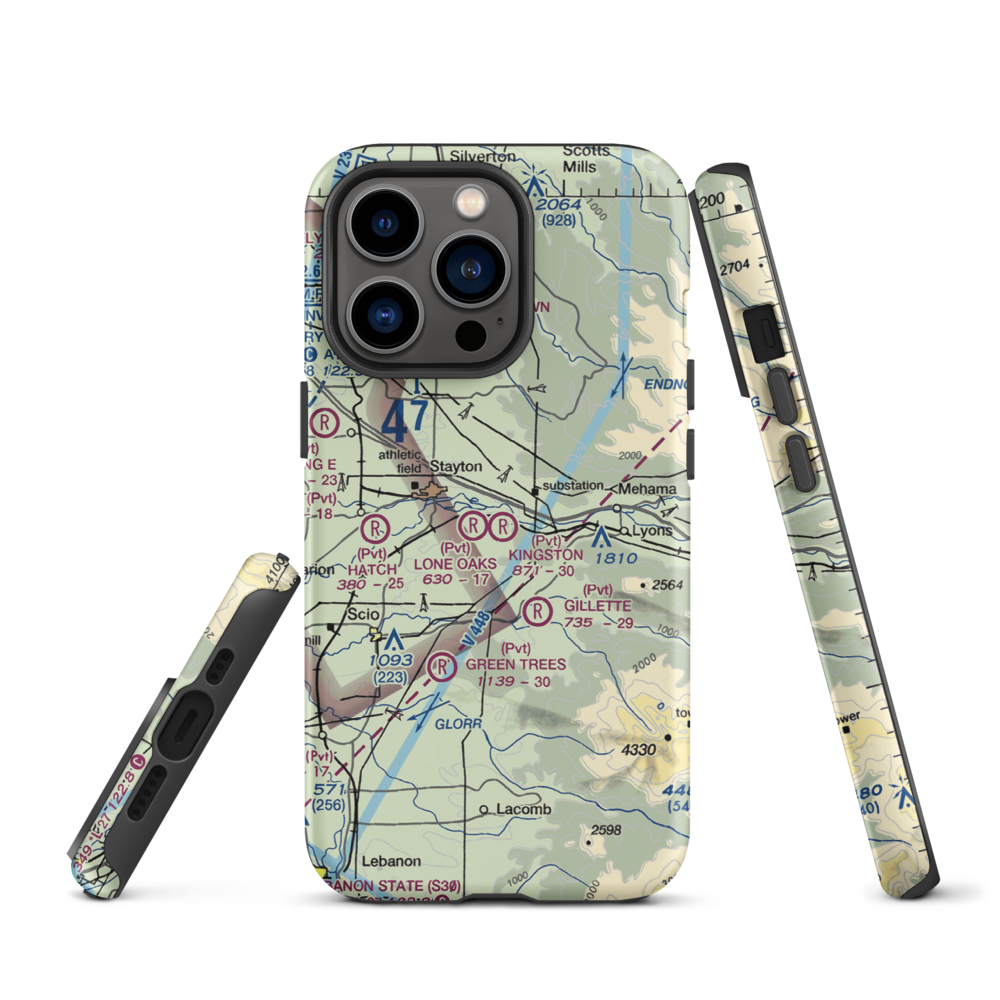 Kingston Airpark (8OR2) VFR Sectional  Tough iPhone Case iPhone 13 Pro model shown
