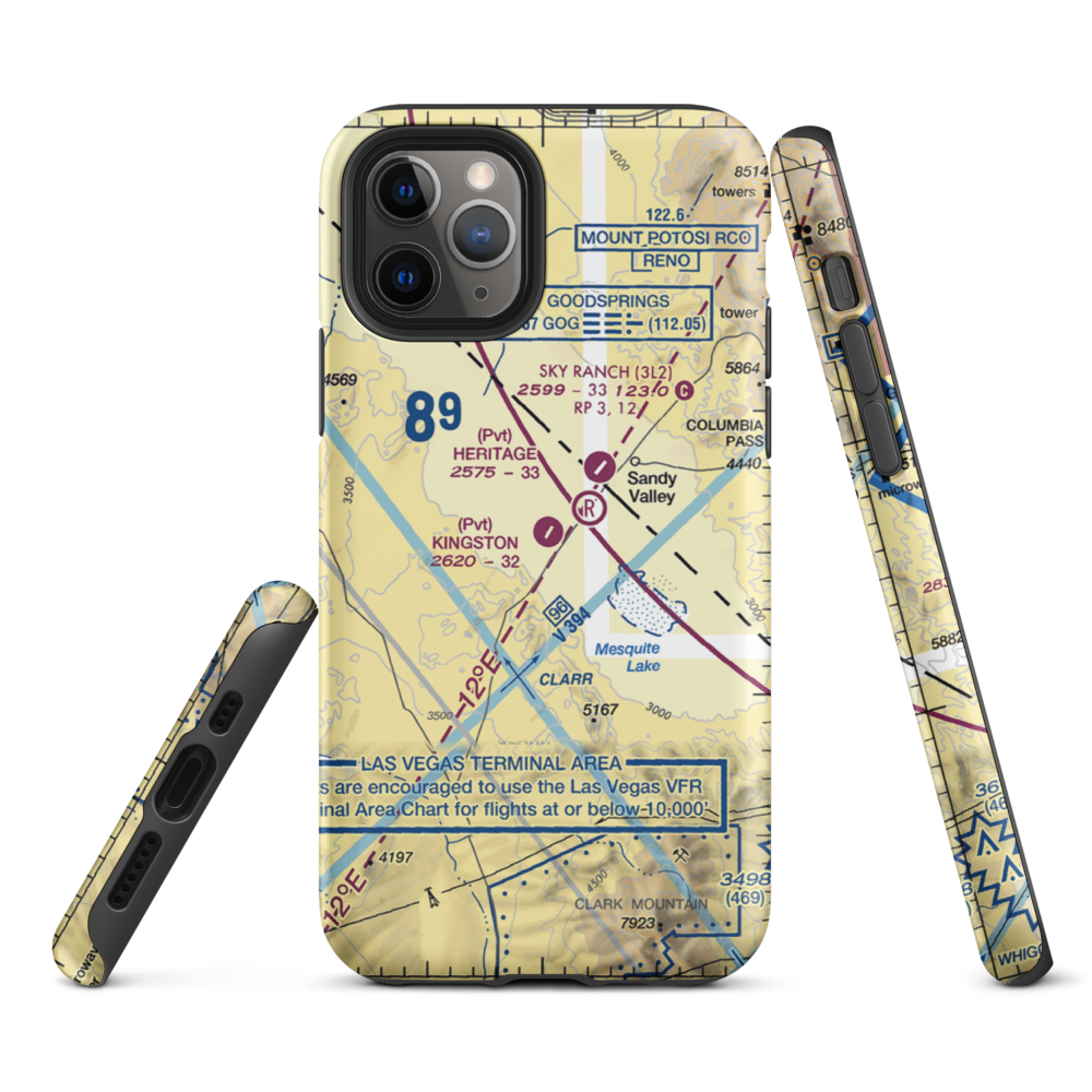 Kingston Ranch Airport (04NV) VFR Sectional  Tough iPhone Case iPhone 11 Pro model shown