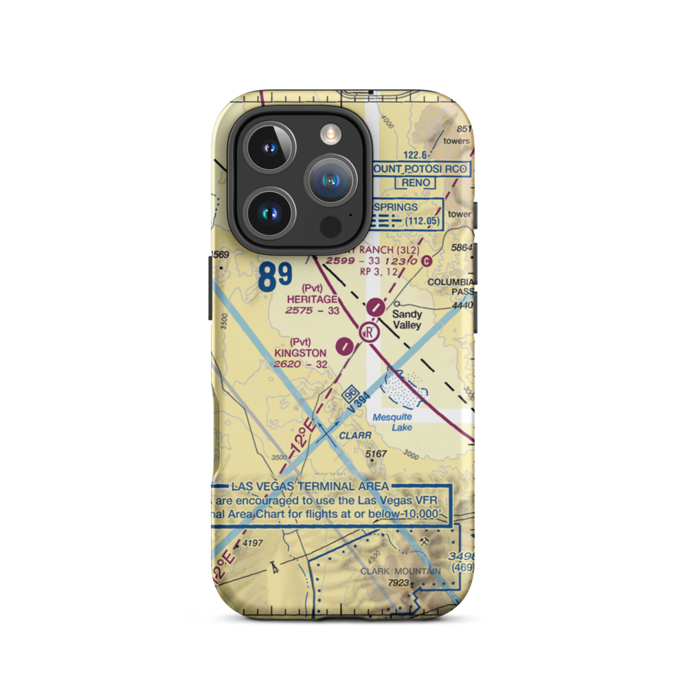Kingston Ranch Airport (04NV) VFR Sectional  Tough iPhone Case iPhone 16 Pro model shown
